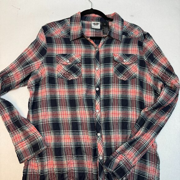 Harley Davidson plain flannel shirt - Picture 1 of 6